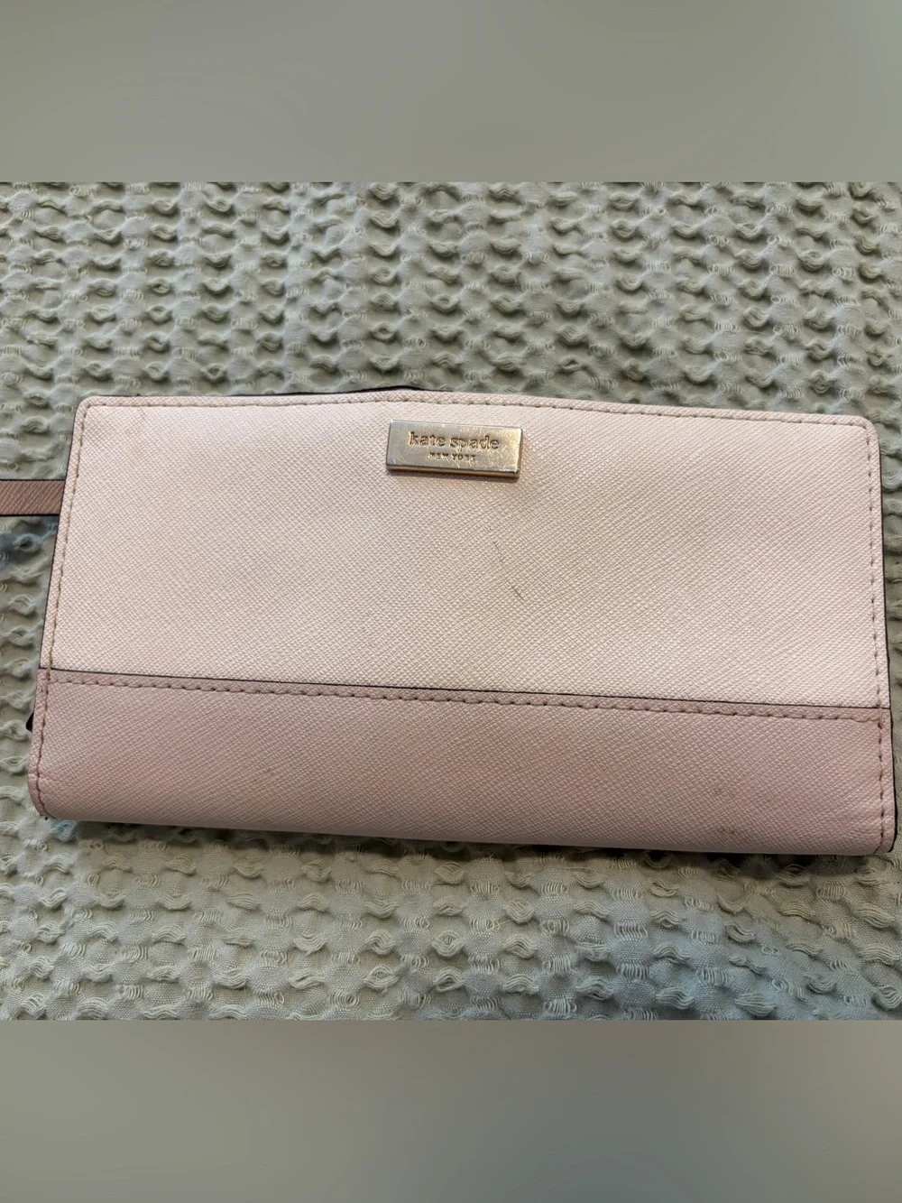 kate spade Tan Saffiano Leather Clutch Wallet